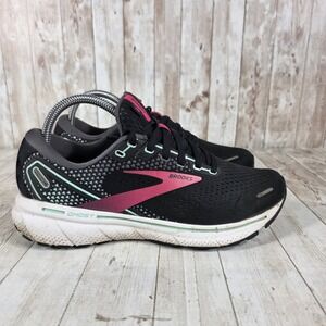 Brooks Ghost 14 Women Running Shoes Black Pink Teal Size 8 Medium B